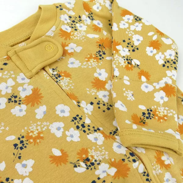 HonestBaby Footed Sleep amp Play Pajamas Organic Cotton for Infant Baby Girls LEGACY1 Painterly Ditsy Honey