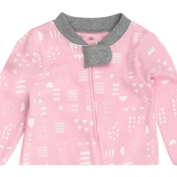 HonestBaby Footed Sleep amp Play Pajamas Organic Cotton for Infant Baby Girls LEGACY1 Pattern Play Pink