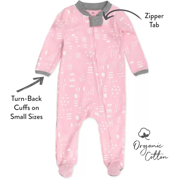 HonestBaby Footed Sleep amp Play Pajamas Organic Cotton for Infant Baby Girls LEGACY1 Pattern Play Pink