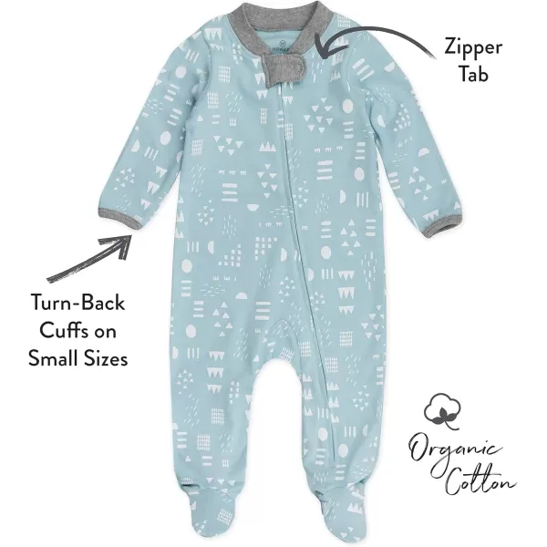 HonestBaby Footed Sleep amp Play Pajamas Organic Cotton for Infant Baby Girls LEGACY1 Pattern Play Teal