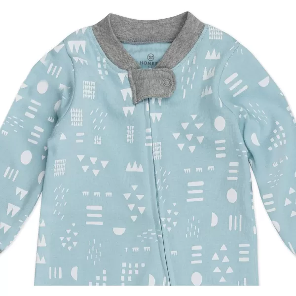 HonestBaby Footed Sleep amp Play Pajamas Organic Cotton for Infant Baby Girls LEGACY1 Pattern Play Teal