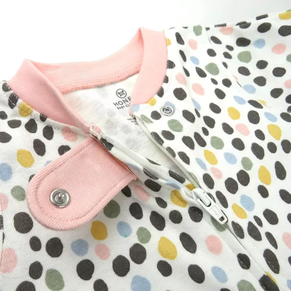 HonestBaby Footed Sleep amp Play Pajamas Organic Cotton for Infant Baby Girls LEGACY1 Pebble Multi