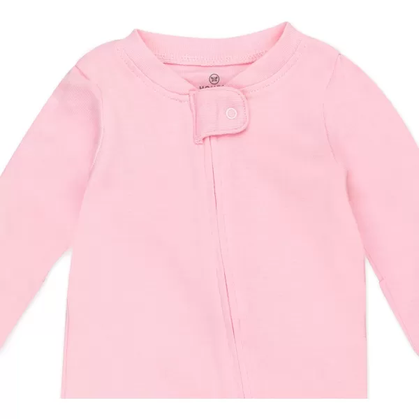 HonestBaby Footed Sleep amp Play Pajamas Organic Cotton for Infant Baby Girls LEGACY1 Pink