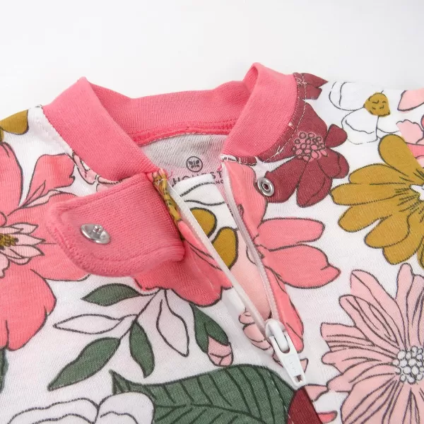 HonestBaby Footed Sleep amp Play Pajamas Organic Cotton for Infant Baby Girls LEGACY2 Color Me Happy