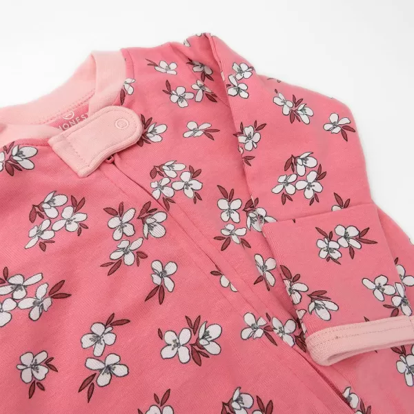 HonestBaby Footed Sleep amp Play Pajamas Organic Cotton for Infant Baby Girls LEGACY2 Color Me Happy