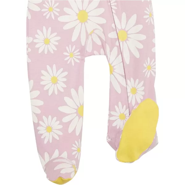 HonestBaby Footed Sleep amp Play Pajamas Organic Cotton for Infant Baby Girls LEGACY2 Jumbo Daisy Lavender