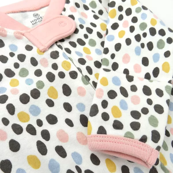 HonestBaby Footed Sleep amp Play Pajamas Organic Cotton for Infant Baby Girls LEGACY2 Multi Pebble