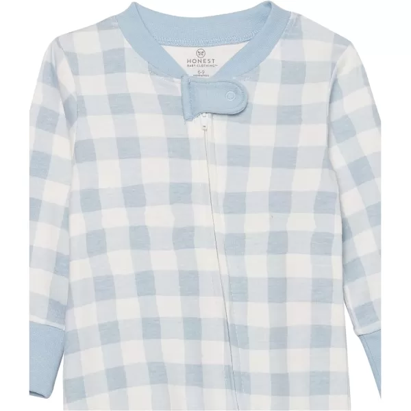 HonestBaby Footed Sleep amp Play Pajamas Organic Cotton for Infant Baby Girls LEGACY2 Painterly Blue Floral