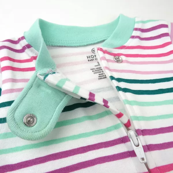 HonestBaby Footed Sleep amp Play Pajamas Organic Cotton for Infant Baby Girls LEGACY2 Water Lilly Lavender