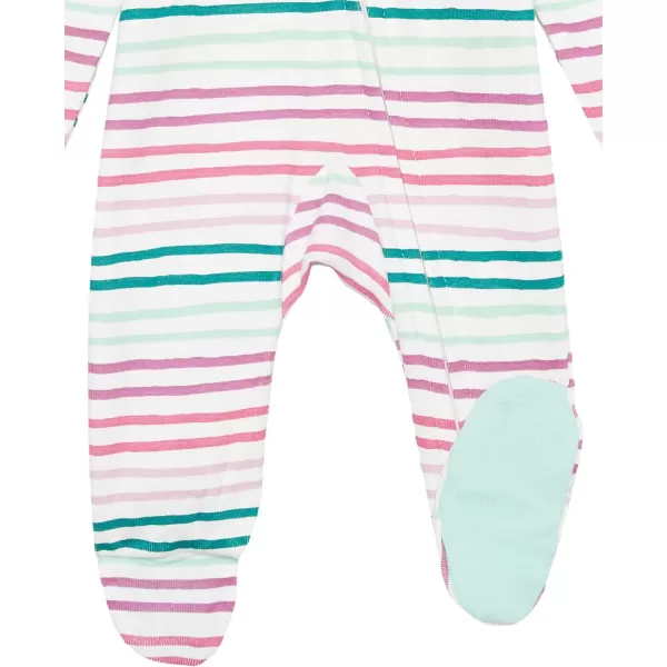 HonestBaby Footed Sleep amp Play Pajamas Organic Cotton for Infant Baby Girls LEGACY2 Water Lilly Lavender