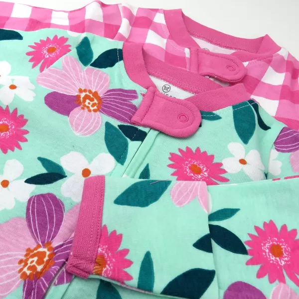 HonestBaby Footed Sleep amp Play Pajamas Organic Cotton for Infant Baby Girls LEGACY2 Water Lilly Mint