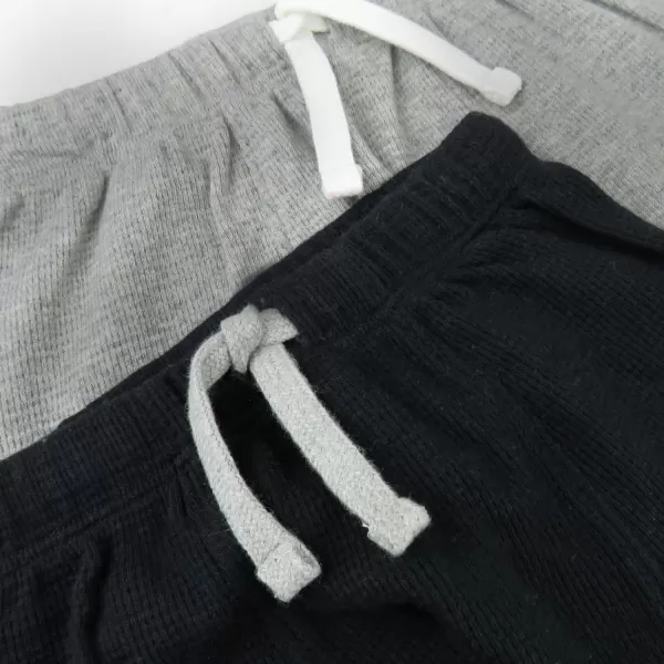 HonestBaby Honest Pants Joggers Pull on 100 Organic Cotton for Infant Baby and Toddler Boys Girls Unisex2pack Black Night Waffle