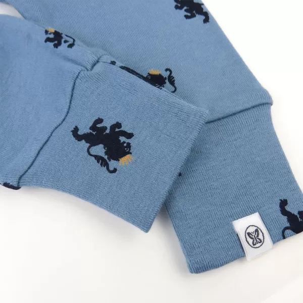 HonestBaby Honest Pants Joggers Pull on 100 Organic Cotton for Infant Baby and Toddler Boys Girls Unisex2pack Blue Lion Crest