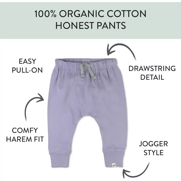 HonestBaby Honest Pants Joggers Pull on 100 Organic Cotton for Infant Baby and Toddler Boys Girls Unisex2pack Dusty Purple Wisteria