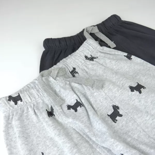 HonestBaby Honest Pants Joggers Pull on 100 Organic Cotton for Infant Baby and Toddler Boys Girls Unisex2pack Grey Scotty Dog