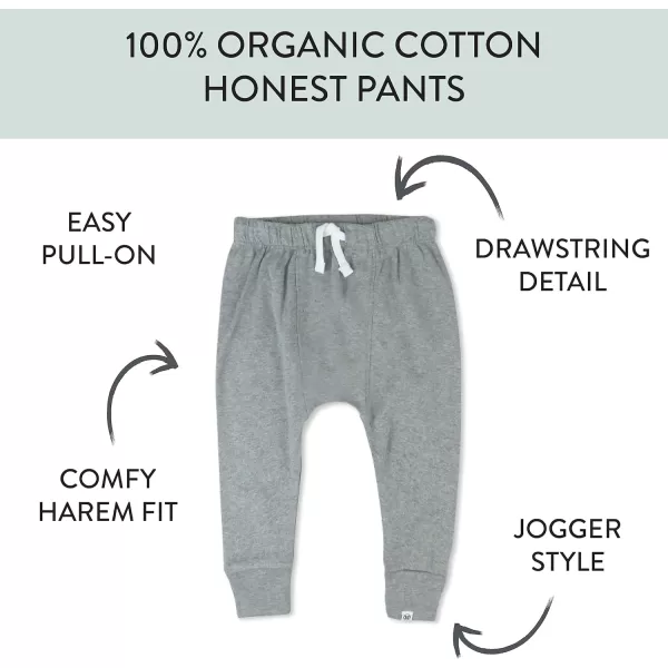 HonestBaby Honest Pants Joggers Pull on 100 Organic Cotton for Infant Baby and Toddler Boys Girls Unisex2pack Heather Gray  Black