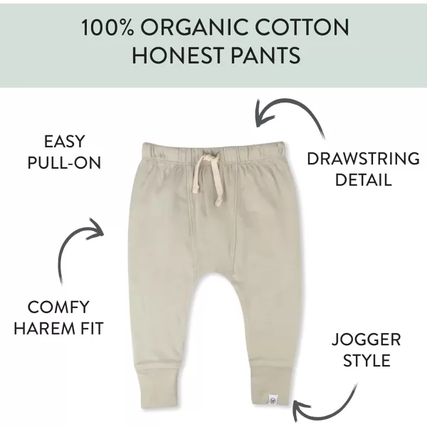 HonestBaby Honest Pants Joggers Pull on 100 Organic Cotton for Infant Baby and Toddler Boys Girls Unisex2pack Khaki