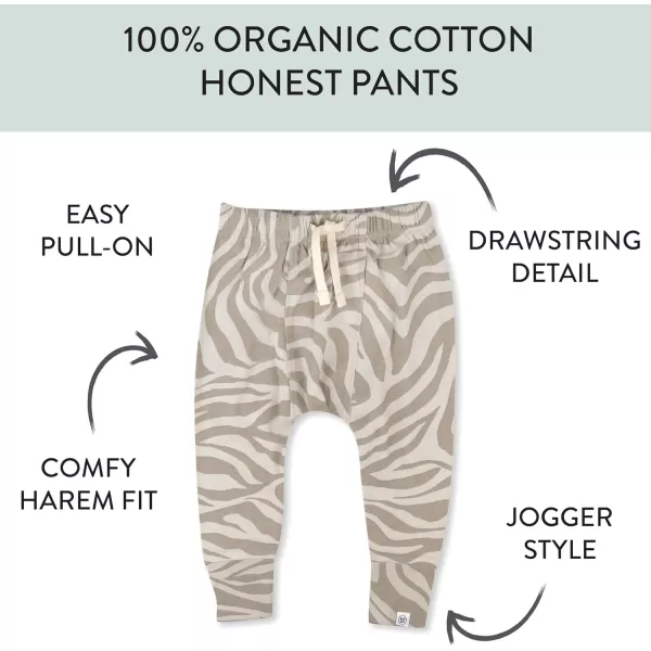 HonestBaby Honest Pants Joggers Pull on 100 Organic Cotton for Infant Baby and Toddler Boys Girls Unisex2pack Zanzibar Zebra