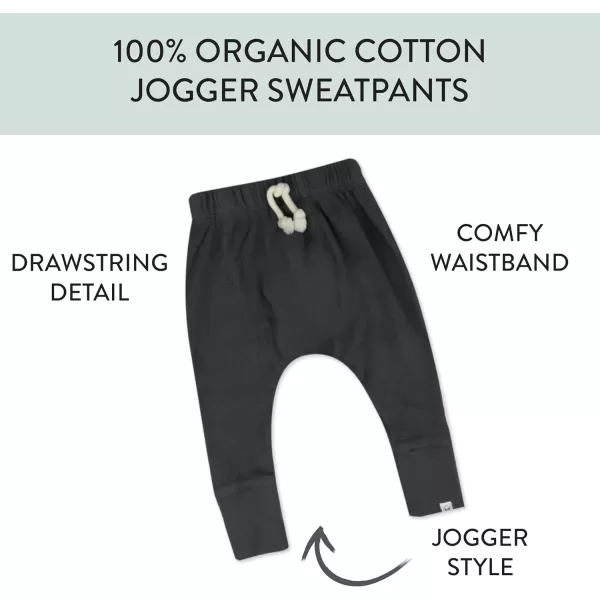 HonestBaby Honest Pants Joggers Pull on 100 Organic Cotton for Infant Baby and Toddler Boys Girls UnisexBlackened Pearl