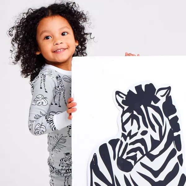 HonestBaby Multipack 2Piece Pajamas Sleepwear Pjs 100 Organic Cotton for Infant Baby and Toddler GirlsBaby Zebra Camo