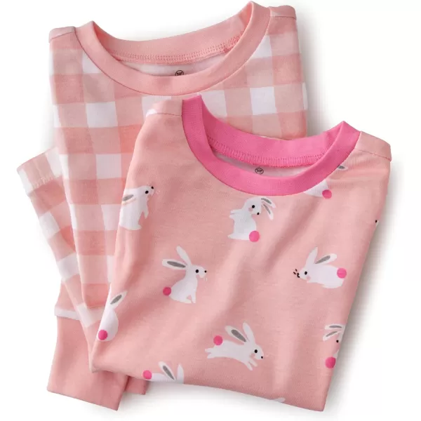 HonestBaby Multipack 2Piece Pajamas Sleepwear Pjs 100 Organic Cotton for Infant Baby and Toddler GirlsHop