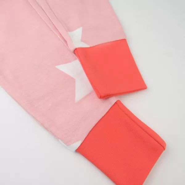 HonestBaby Multipack 2Piece Pajamas Sleepwear Pjs 100 Organic Cotton for Infant Baby and Toddler GirlsJumbo Star Pink
