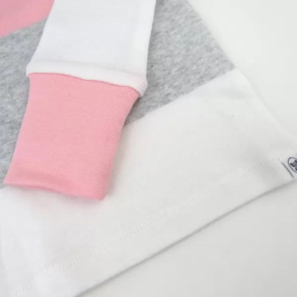 HonestBaby Multipack 2Piece Pajamas Sleepwear Pjs 100 Organic Cotton for Infant Baby and Toddler GirlsJumbo Stripe Petal Pink