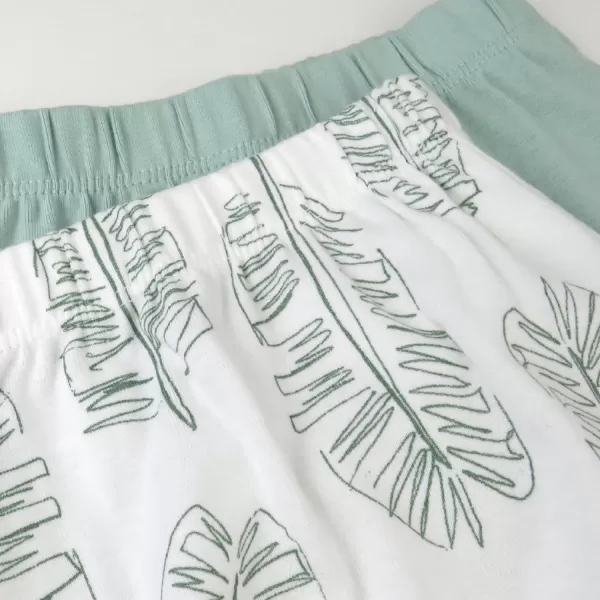 HonestBaby Multipack Harem Pants Roomy Fit Pull on Bottoms 100 Organic Cotton for Infant Baby Boys Girls Unisex2pack Jumbo Leaf Sage