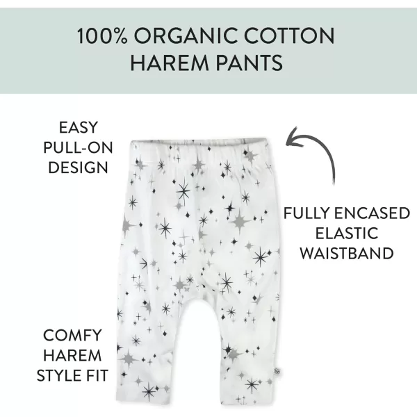HonestBaby Multipack Harem Pants Roomy Fit Pull on Bottoms 100 Organic Cotton for Infant Baby Boys Girls Unisex2pack Jumbo Twinkle Navy