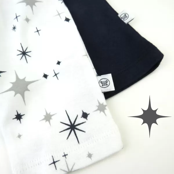 HonestBaby Multipack Harem Pants Roomy Fit Pull on Bottoms 100 Organic Cotton for Infant Baby Boys Girls Unisex2pack Jumbo Twinkle Navy