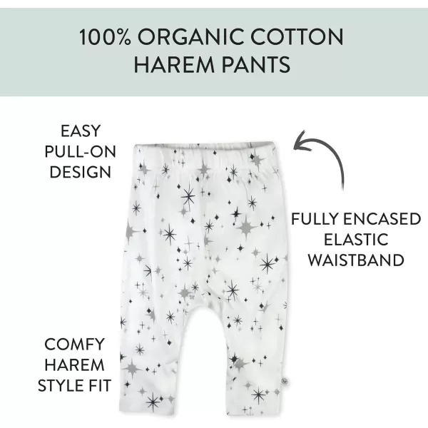 HonestBaby Multipack Harem Pants Roomy Fit Pull on Bottoms 100 Organic Cotton for Infant Baby Boys Girls UnisexJumbo Twinkle Navy
