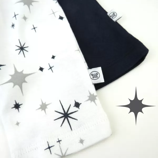 HonestBaby Multipack Harem Pants Roomy Fit Pull on Bottoms 100 Organic Cotton for Infant Baby Boys Girls UnisexJumbo Twinkle Navy
