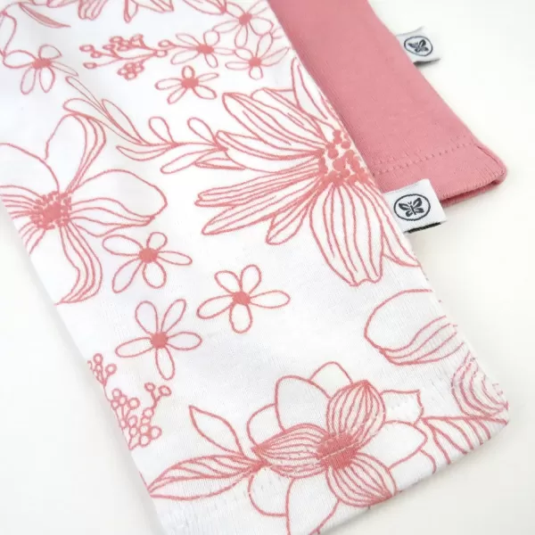 HonestBaby Multipack Harem Pants Roomy Fit Pull on Bottoms 100 Organic Cotton for Infant Baby Boys Girls UnisexSketchy Floral Pink
