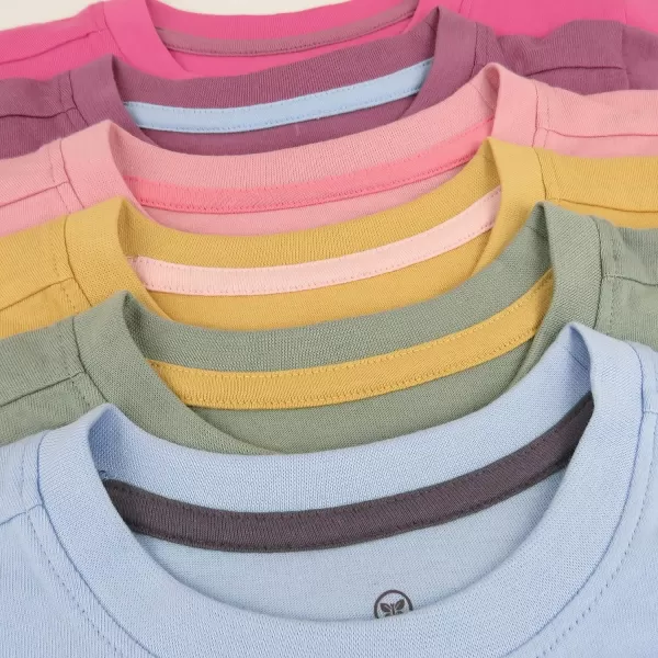 HonestBaby Multipack Long Sleeve TShirts Tee 100 Organic Cotton Infant BabyToddlerLittle Kids BoysGirlsUnisex Legacy6pack Autumn Pinks