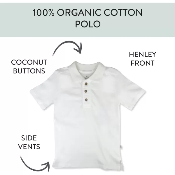 HonestBaby Multipack Short Sleeve TShirt Tee 100 Organic Cotton Infant Baby Toddler Little Kids Boys Girls Unisex10pack Bright White Polo
