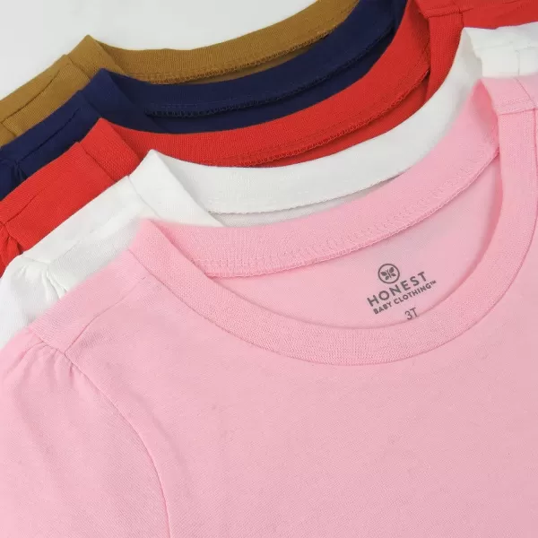 HonestBaby Multipack Short Sleeve TShirt Tee 100 Organic Cotton Infant Baby Toddler Little Kids Boys Girls Unisex5pack Copper Haze