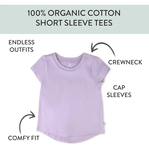 HonestBaby Multipack Short Sleeve TShirt Tee 100 Organic Cotton Infant Baby Toddler Little Kids Boys Girls Unisex5pack Dusty Purple