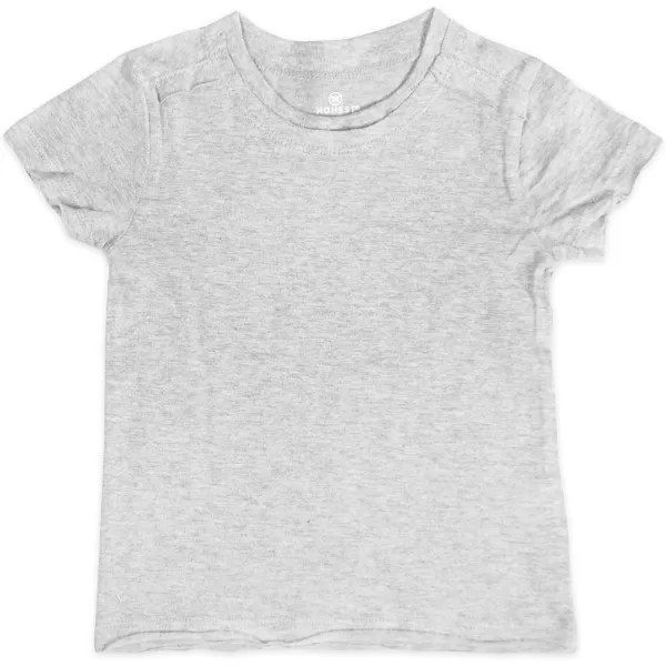 HonestBaby Multipack Short Sleeve TShirt Tee 100 Organic Cotton Infant Baby Toddler Little Kids Boys Girls Unisex5pack Gray Ombre