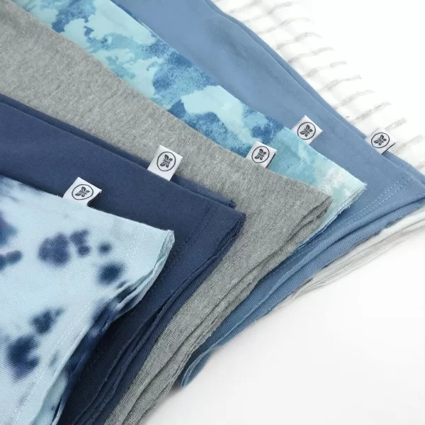 HonestBaby Multipack Short Sleeve TShirt Tee 100 Organic Cotton Infant Baby Toddler Little Kids Boys Girls Unisex6pack Tie Dye Blues