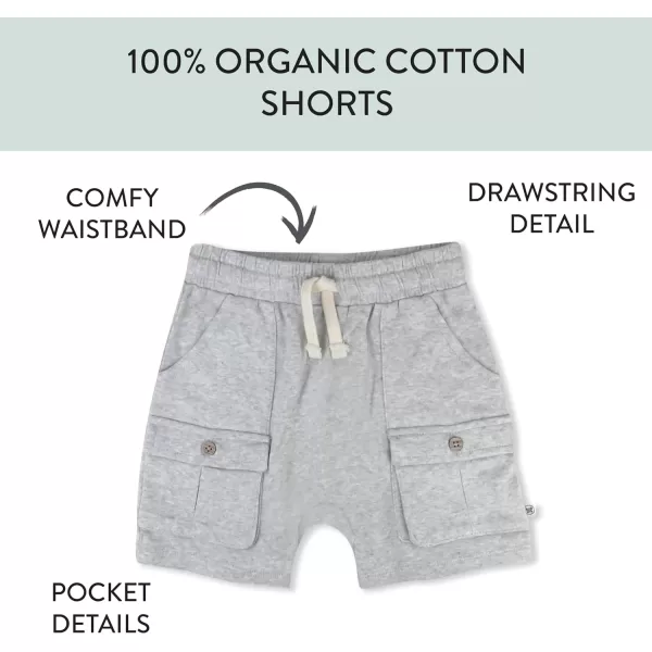 HonestBaby Multipack Shorts 100 Organic Cotton for Infant Baby and Toddler Boys Girls UnisexDusty Brown