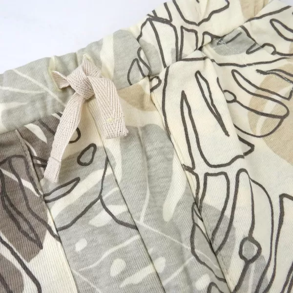 HonestBaby Multipack Shorts 100 Organic Cotton for Infant Baby and Toddler Boys Girls UnisexJungle Leaf Khaki