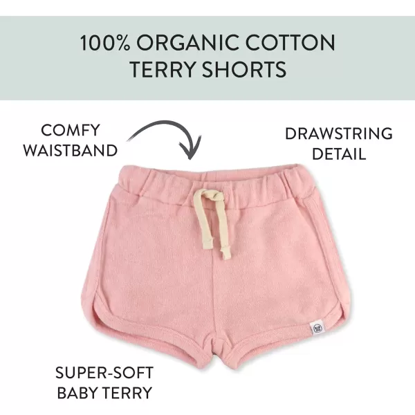 HonestBaby Multipack Shorts 100 Organic Cotton for Infant Baby and Toddler Boys Girls UnisexPinkTan