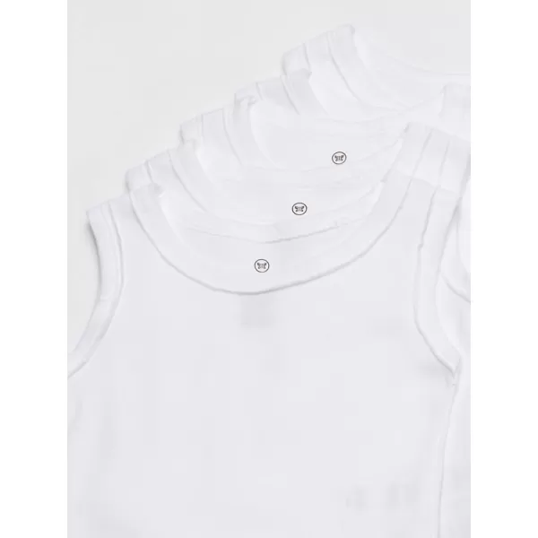 HonestBaby Muscle Tee Sleeveless TShirt Multipack Organic Cotton for Infant Baby  Toddler Unisex Boys  Girls5pack Bright White