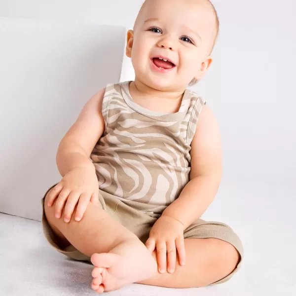 HonestBaby Muscle Tee Sleeveless TShirt Multipack Organic Cotton for Infant Baby  Toddler Unisex Boys  Girls5pack Sand Dune