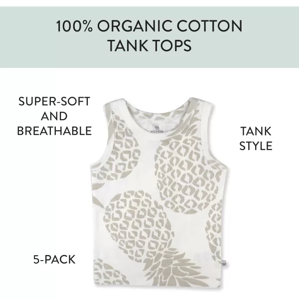 HonestBaby Muscle Tee Sleeveless TShirt Multipack Organic Cotton for Infant Baby  Toddler Unisex Boys  Girls5pack Sand Dune