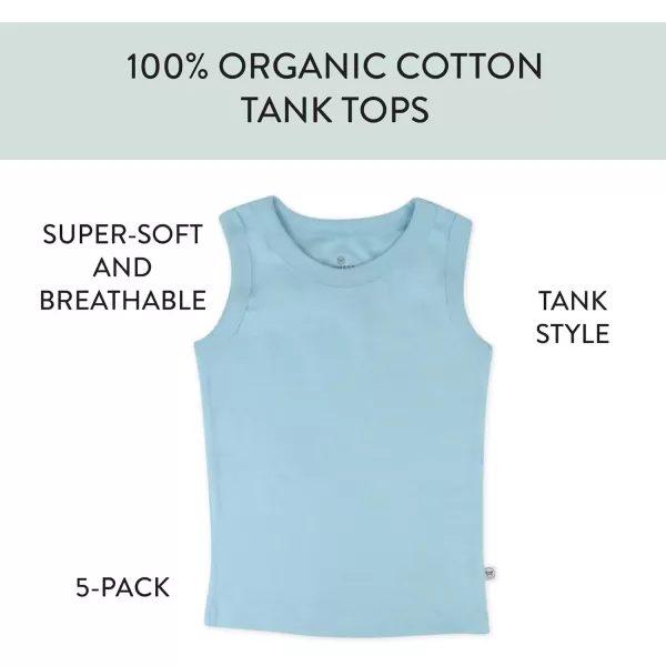 HonestBaby Muscle Tee Sleeveless TShirt Multipack Organic Cotton for Infant Baby  Toddler Unisex Boys  Girls5pack Sea Ombre