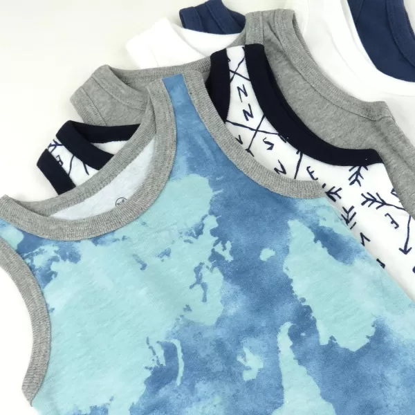 HonestBaby Muscle Tee Sleeveless TShirt Multipack Organic Cotton for Infant Baby  Toddler Unisex Boys  Girls5pack Watercolor World