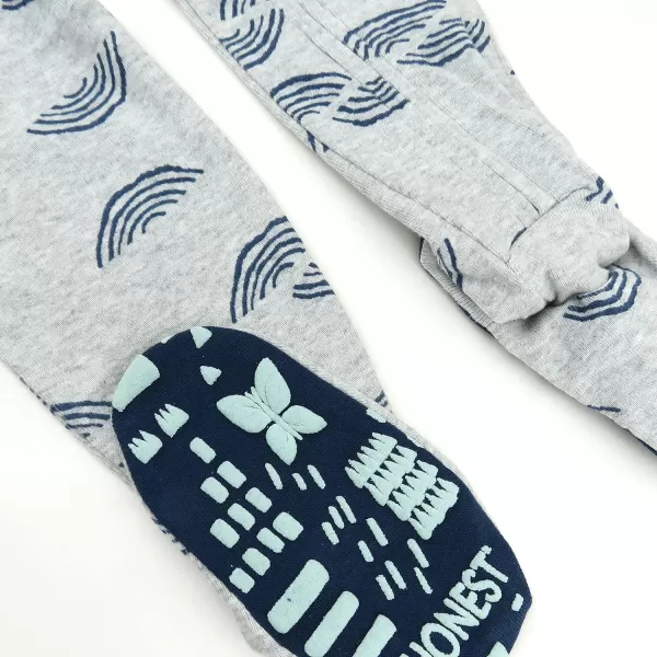 HonestBaby NonSlip Footed Pajamas OnePiece Sleeper Jumpsuit ZipFront 100 Organic Cotton Pjs for Baby Boys Legacy2pack Shibori Stripe Navy
