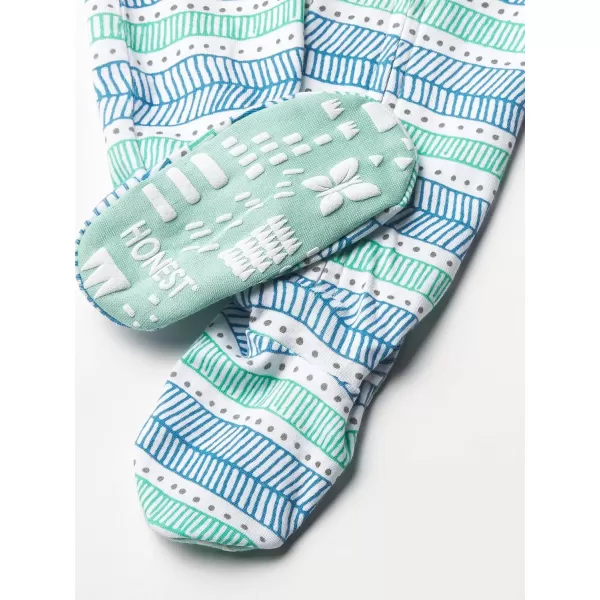 HonestBaby NonSlip Footed Pajamas OnePiece Sleeper Jumpsuit ZipFront 100 Organic Cotton Pjs for Baby Boys LegacyDots amp Dashes