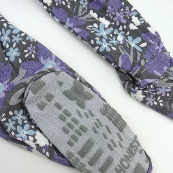 HonestBaby NonSlip Footed Pajamas OnePiece Sleeper Jumpsuit ZipFront Pjs 100 Organic Cotton for Baby GirlsJumbo Floral Dusty Purple